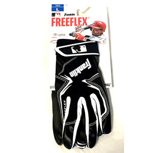 New - Franklin Freeflex Baseball Batting Glove Pair - Black/Gray/White- Youth LG
